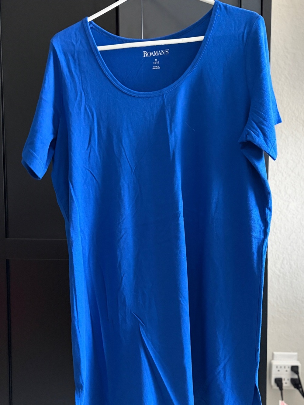 Roamans blue scoop neck tunic tshirt size M